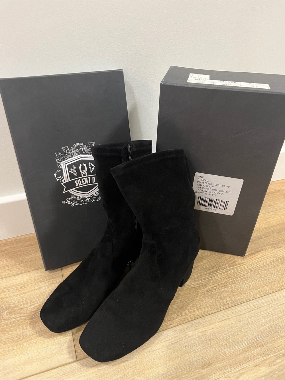 Silent D brand Suede Ankle Boots - Black